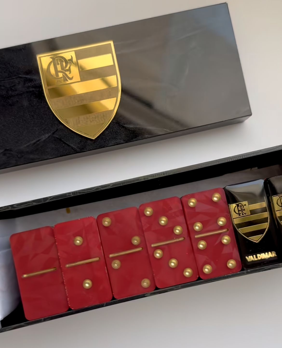 Dominó Personalizado FLAMENGO – Edição Resina Holográfica Exclusiva