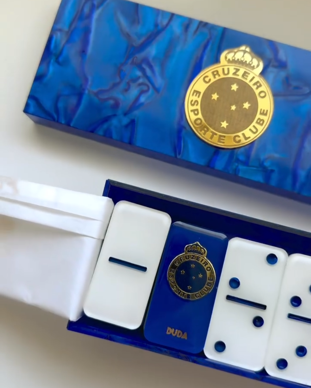 Dominó Personalizado CRUZEIRO – Edição Resina Holográfica Exclusiva