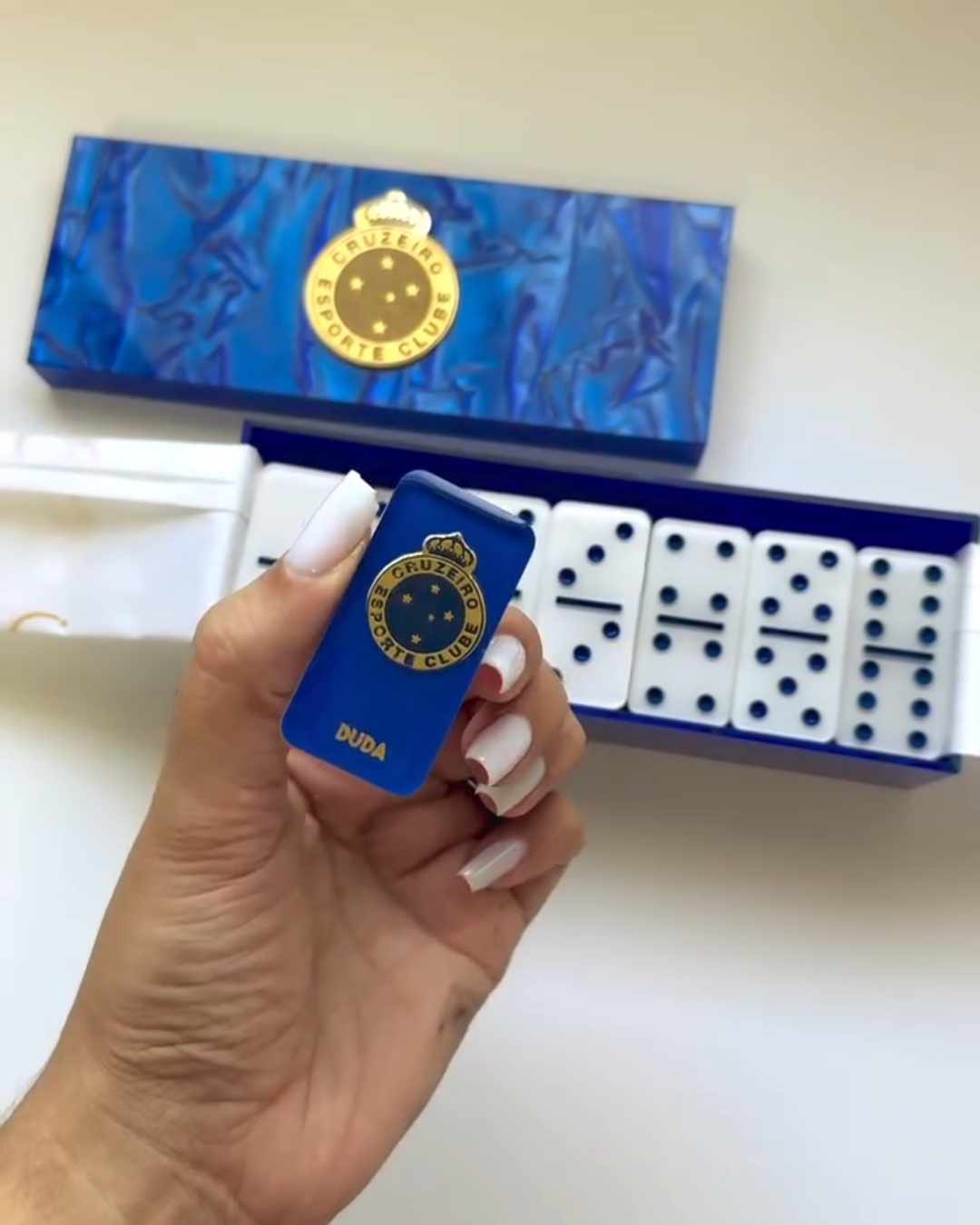 Dominó Personalizado CRUZEIRO – Edição Resina Holográfica Exclusiva