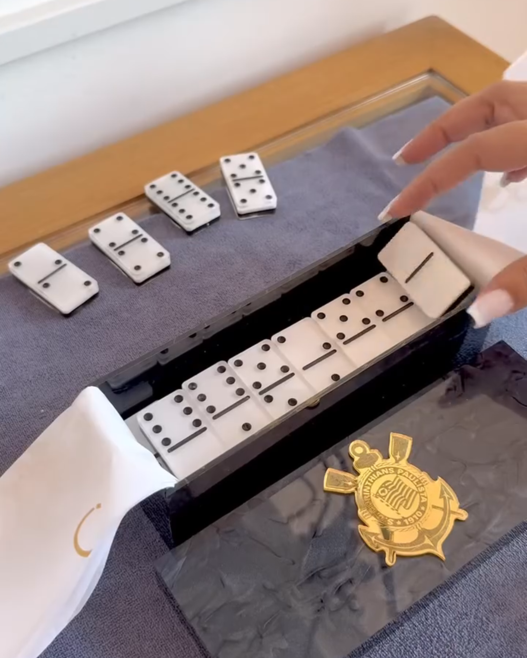 Dominó Personalizado CORINTHIANS – Edição Resina Holográfica Exclusiva