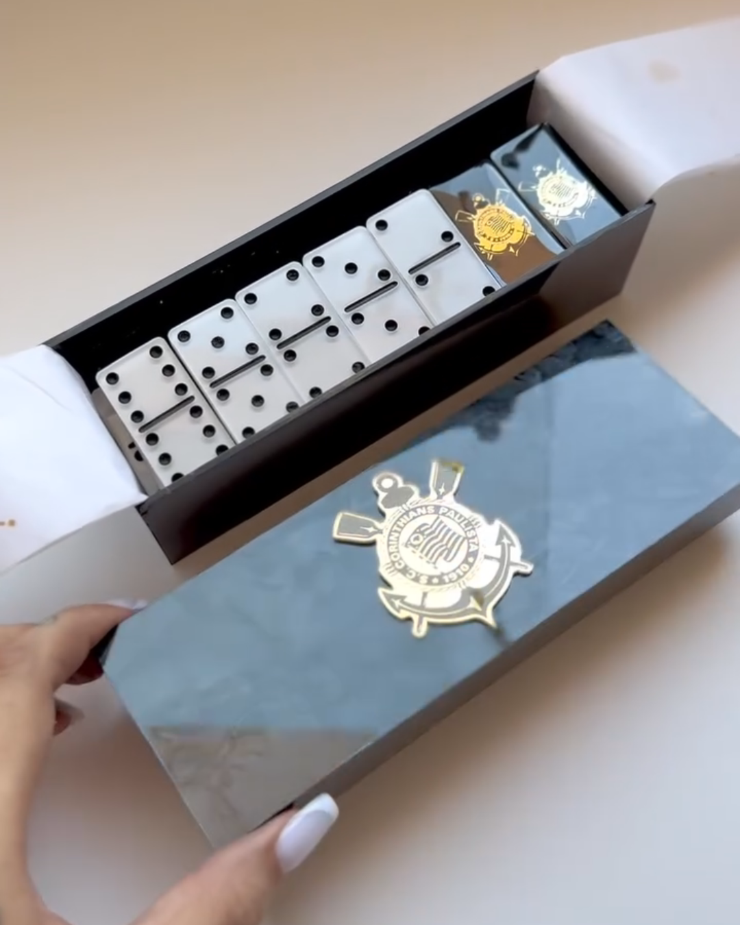 Dominó Personalizado CORINTHIANS – Edição Resina Holográfica Exclusiva